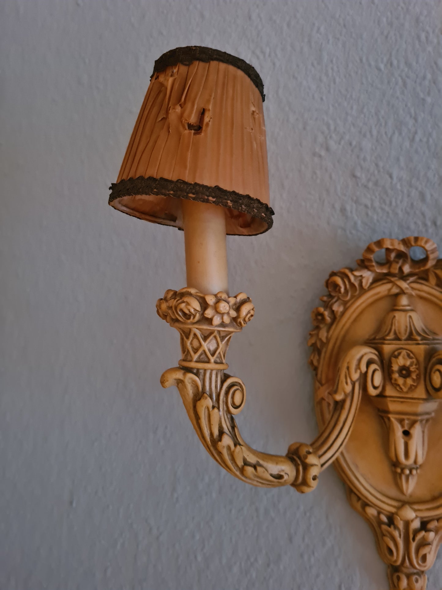 2 Wandlampen Holz mit Schirm Antik Lampe Set 40cm