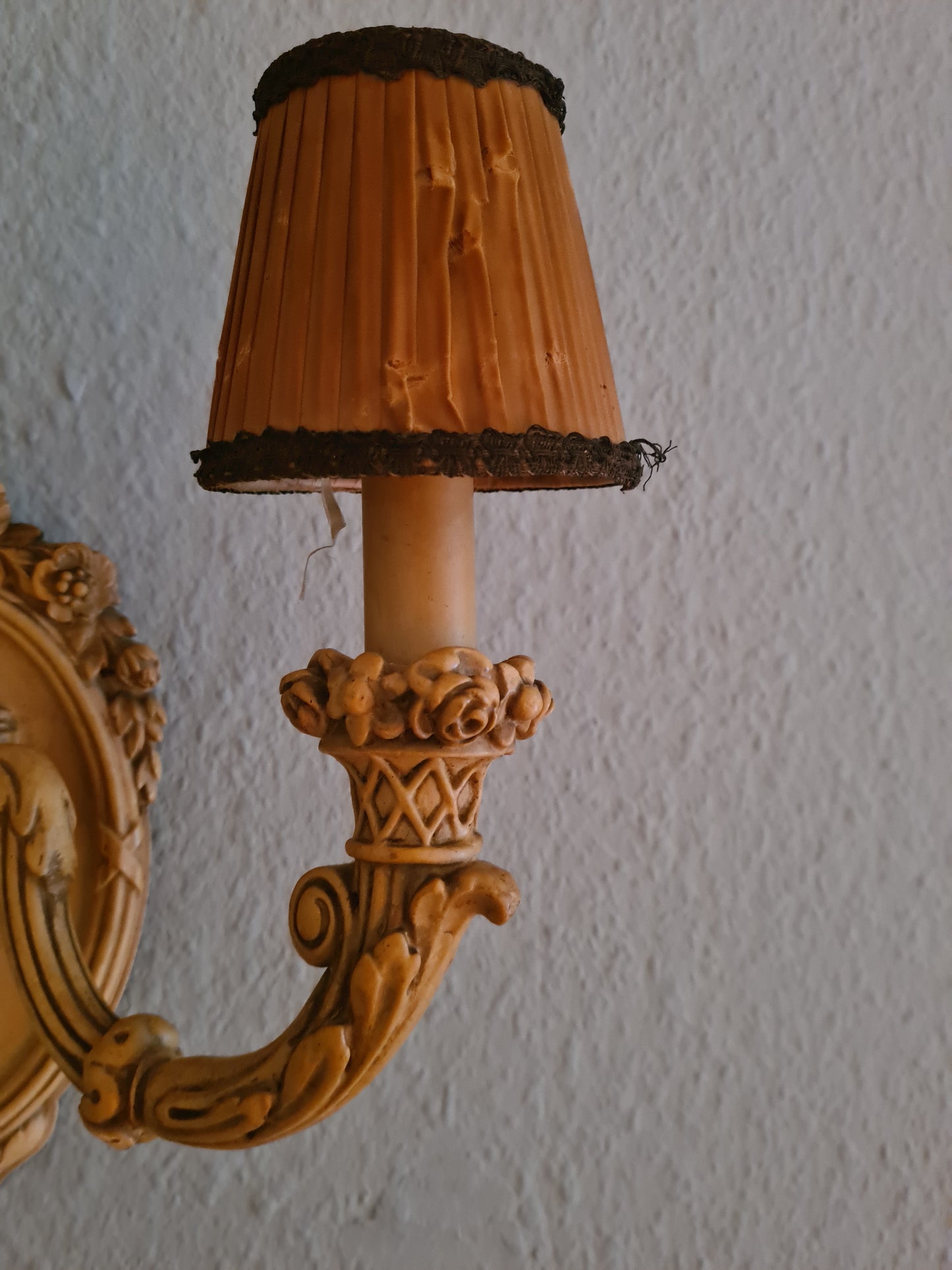 2 Wandlampen Holz mit Schirm Antik Lampe Set 40cm