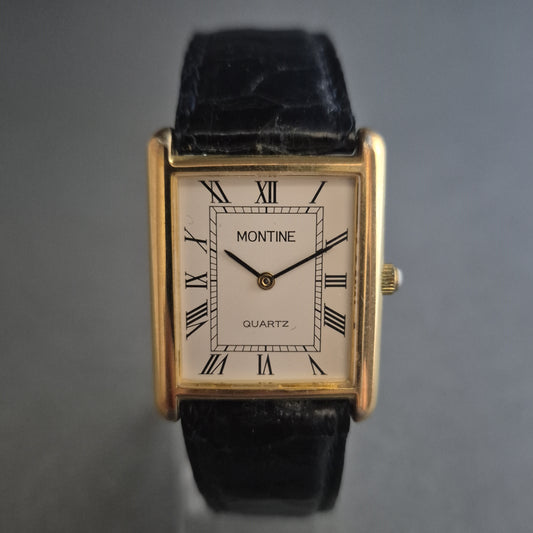 Vintage Armreif aus Edelstahl mit Goldfinish – Graviertes Design