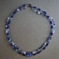 Zweireihige Glasperlenkette in Blau – Handgefertigter Boho-Stil
