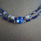 Zweireihige Glasperlenkette in Blau – Handgefertigter Boho-Stil