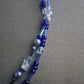 Zweireihige Glasperlenkette in Blau – Handgefertigter Boho-Stil