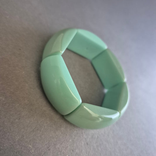 Vintage Stretch-Armband in Mintgrün – Retro-Charme im Chunky-Look