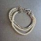 Elegantes Perlenarmband mit Strass – Dreifachreihe im Vintage-Stil