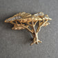 Vergoldete Baum-Brosche mit Strass – Naturmotiv im edlen Design