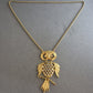 Vergoldete Eulen-Halskette mit Strass – Vintage-Schmuck mit Charakter
