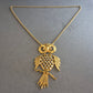 Vergoldete Eulen-Halskette mit Strass – Vintage-Schmuck mit Charakter