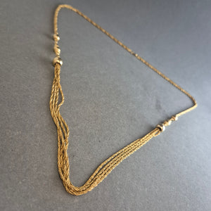 Mehrsträngige vergoldete Halskette mit Kugeldetails – Eleganter Vintage-Look