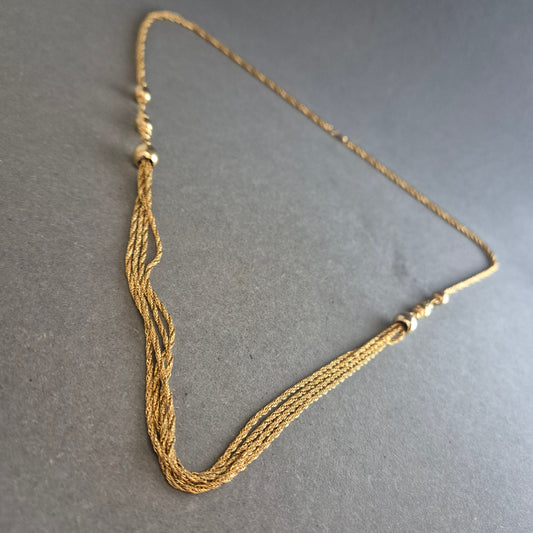 Mehrsträngige vergoldete Halskette mit Kugeldetails – Eleganter Vintage-Look