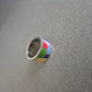 Breiter Edelstahlring mit bunter Emaille – Geometrischer Pop-Art-Stil