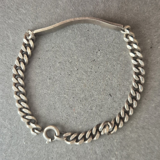 Klassisches ID-Armband aus 925er Silber – Gravurfeld & Panzerkette