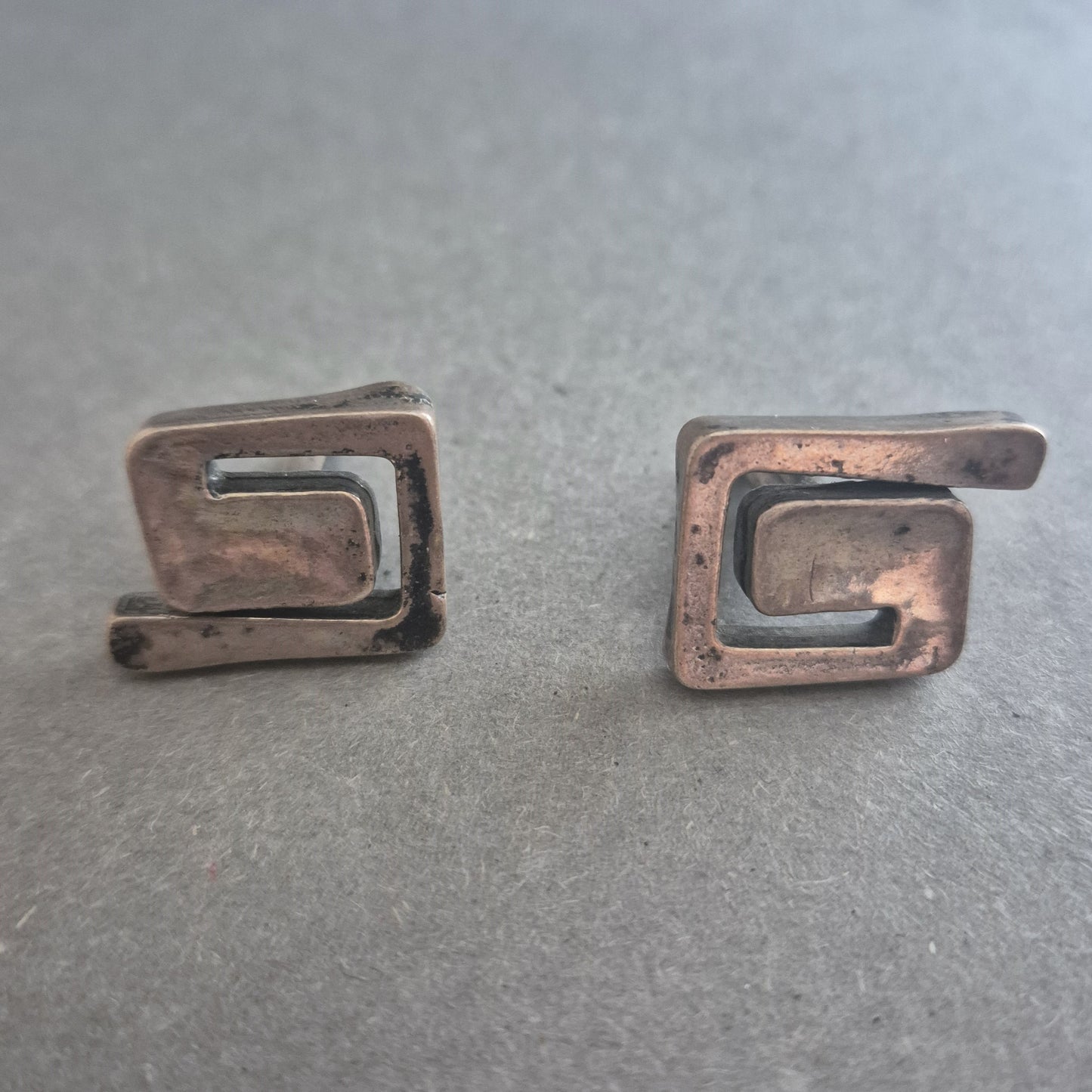 Vintage Manschettenknöpfe aus Silber – Geometrisches Mid-Century Design