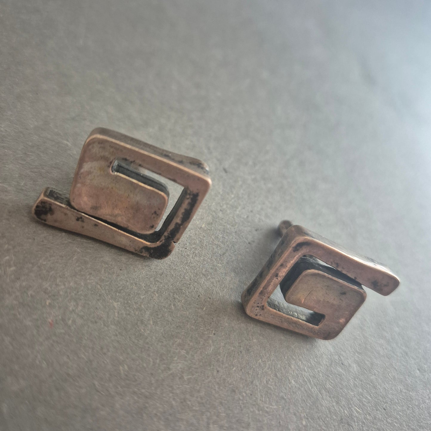 Vintage Manschettenknöpfe aus Silber – Geometrisches Mid-Century Design