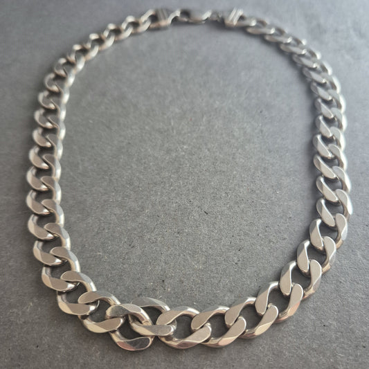 Massive 925er Silberkette für Herren – Breite Glieder im Panzerstil