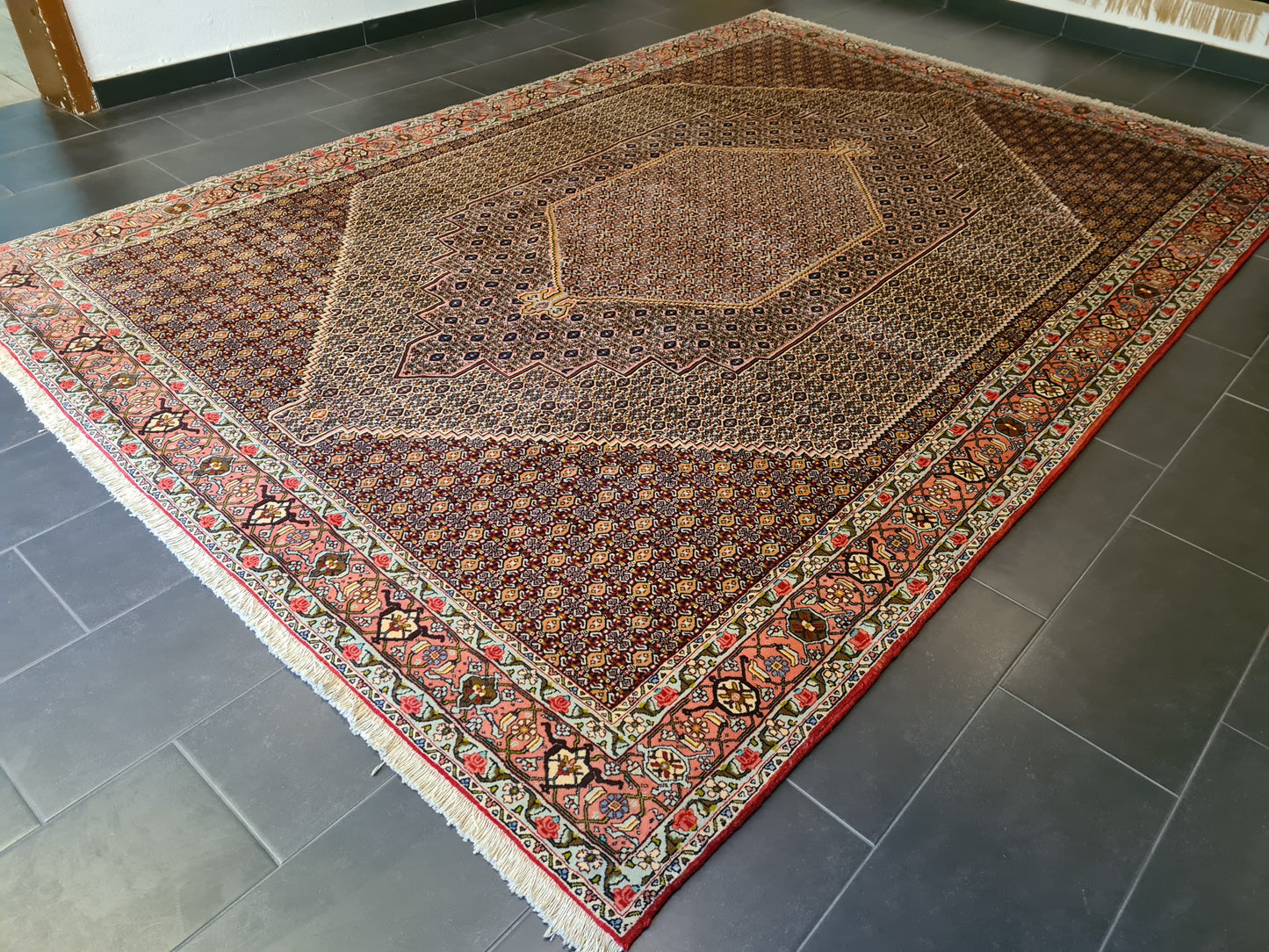 Perserteppich Orientteppich Handgeknüpfter Teppich Bidjar 370x250cm