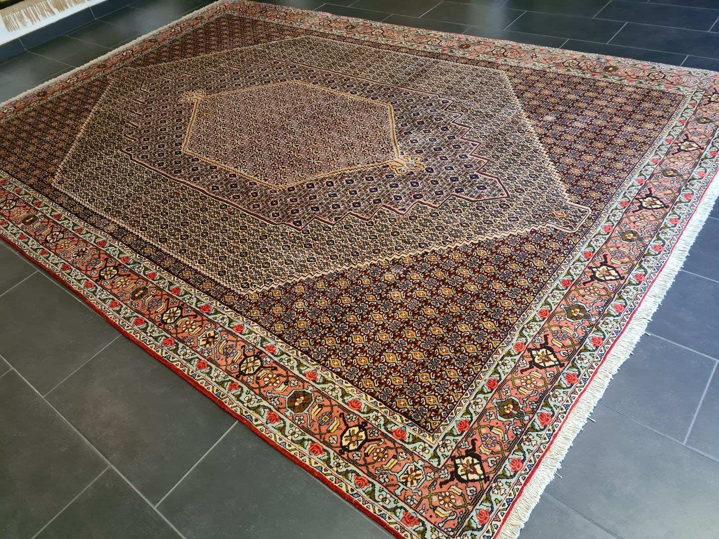 Perserteppich Orientteppich Handgeknüpfter Teppich Bidjar 370x250cm