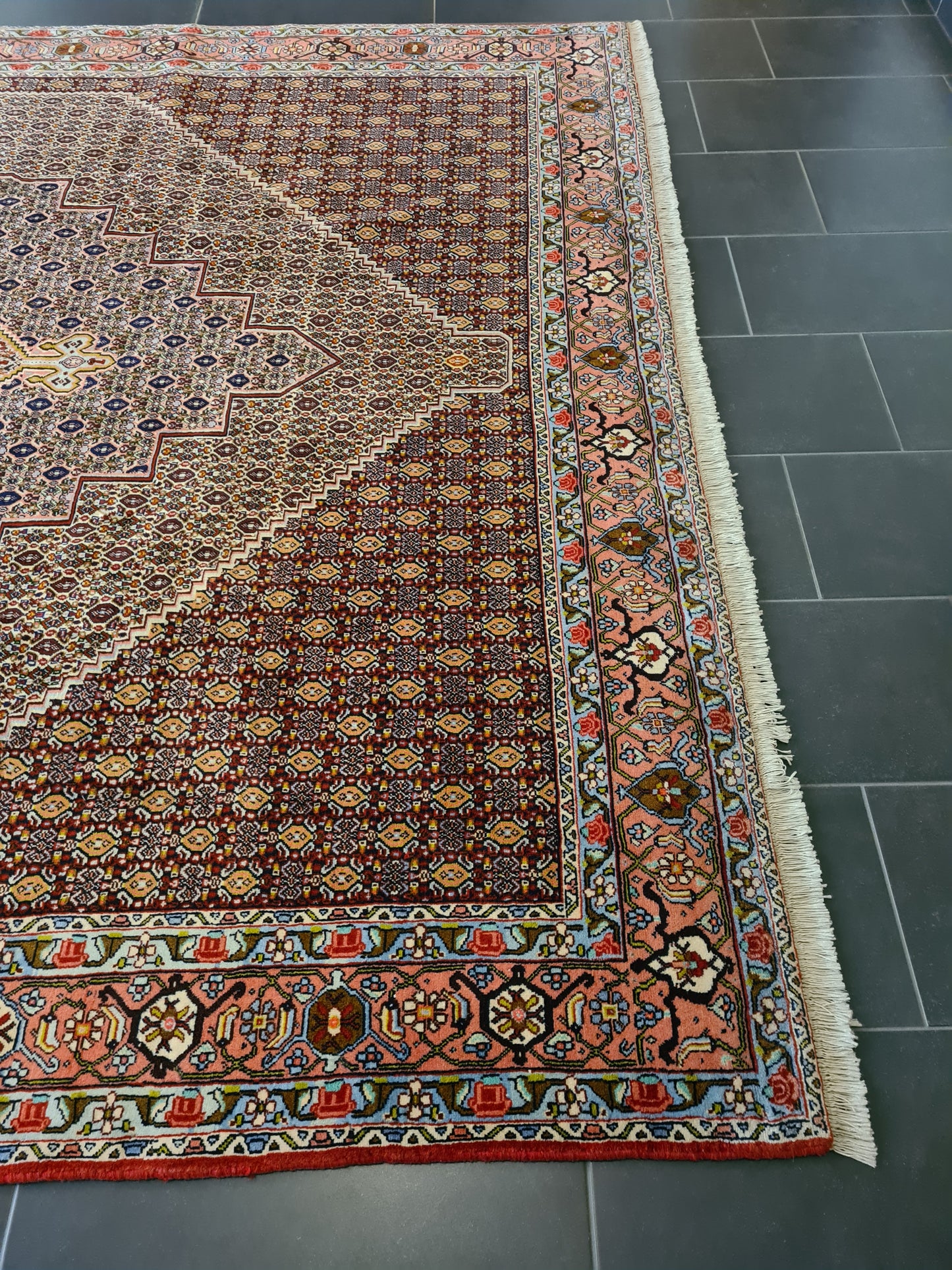 Perserteppich Orientteppich Handgeknüpfter Teppich Bidjar 370x250cm