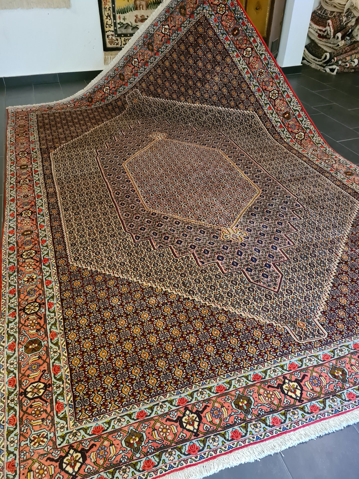 Perserteppich Orientteppich Handgeknüpfter Teppich Bidjar 370x250cm