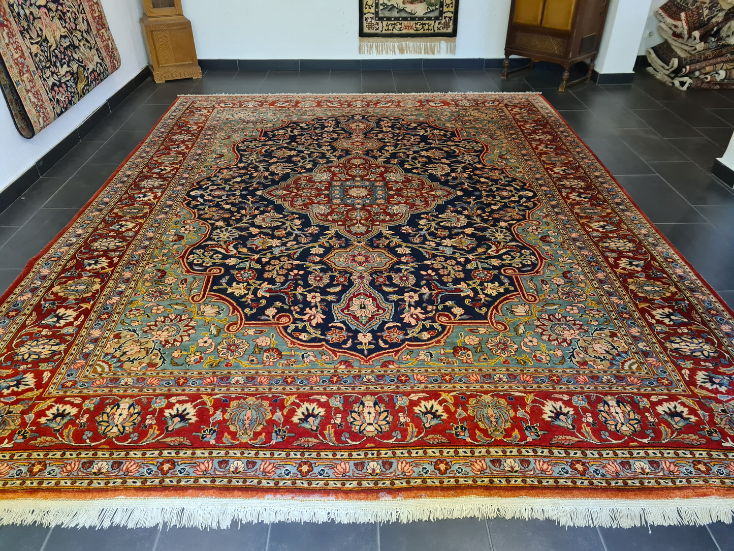 Perserteppich Orientteppich Handgeknüpfter Teppich Ghoum 381x308cm