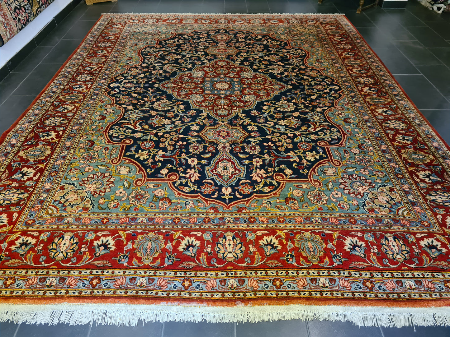 Perserteppich Orientteppich Handgeknüpfter Teppich Ghoum 381x308cm