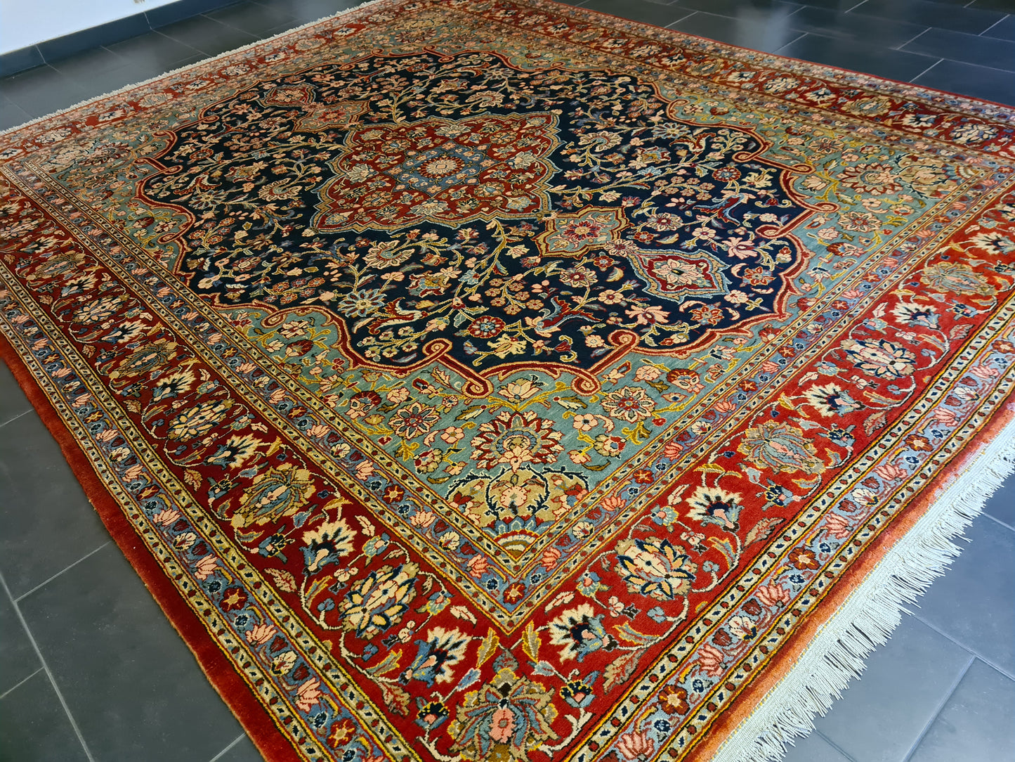 Perserteppich Orientteppich Handgeknüpfter Teppich Ghoum 381x308cm