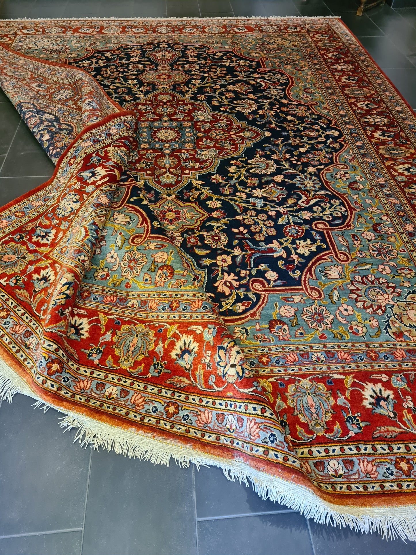 Perserteppich Orientteppich Handgeknüpfter Teppich Ghoum 381x308cm