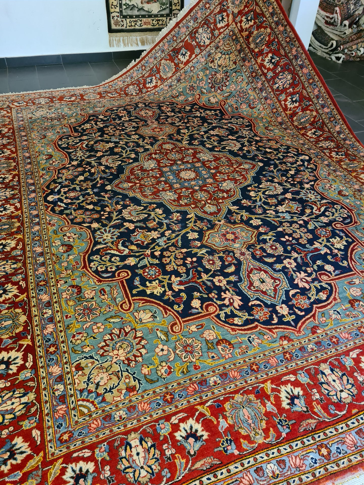 Perserteppich Orientteppich Handgeknüpfter Teppich Ghoum 381x308cm