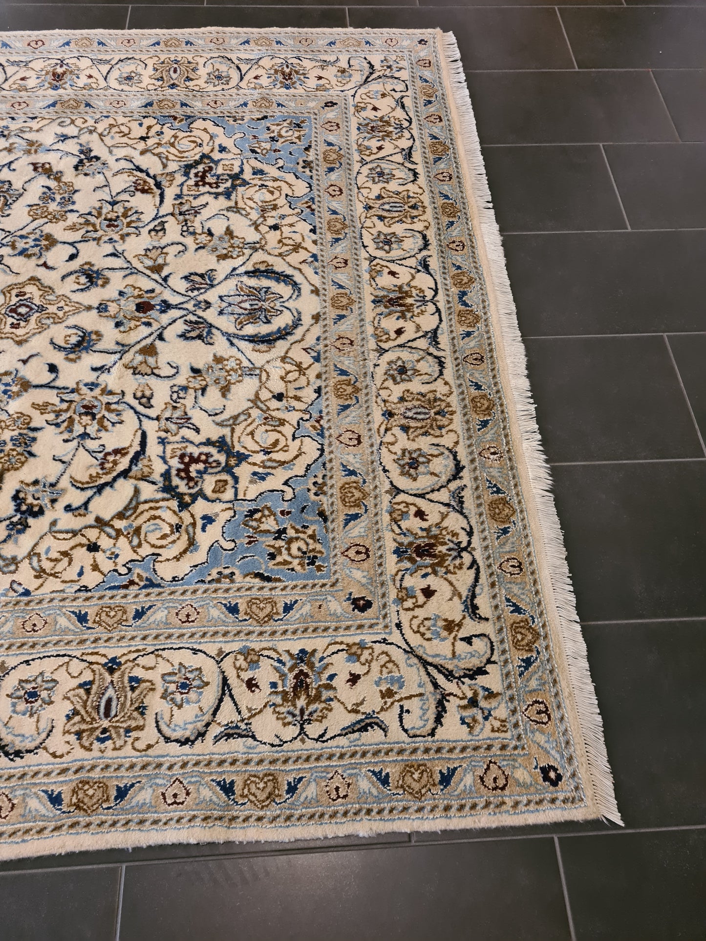 Perserteppich Orientteppich Handgeknüpfter Teppich Nain Seide 310x190cm