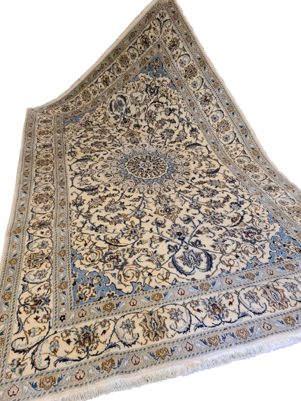 Perserteppich Orientteppich Handgeknüpfter Teppich Nain Seide 310x190cm