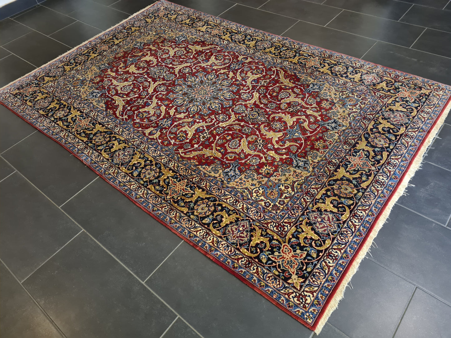 Perserteppich Isfahan Teppich Handgeknüpfter Seidenteppich 240x160cm