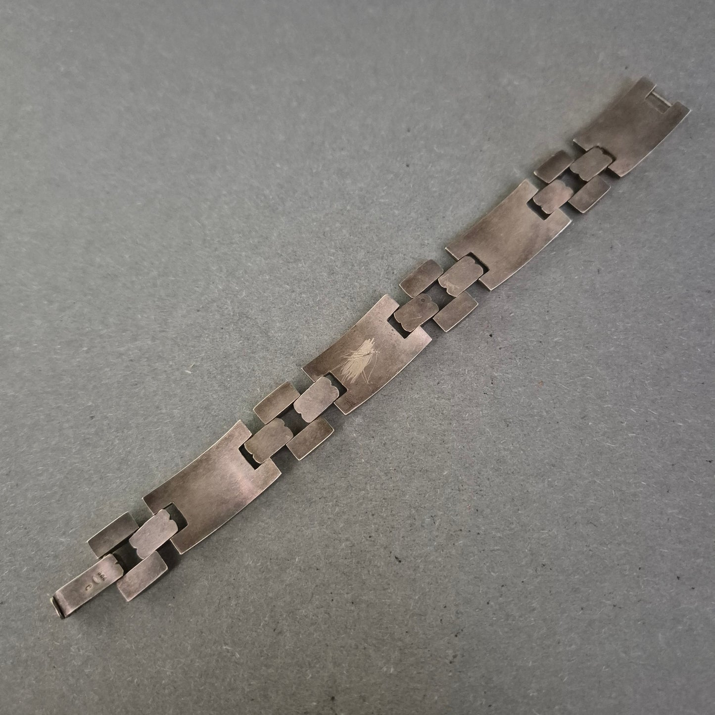 Massives Vintage-Armband aus 800er Silber – Geometrisches Design