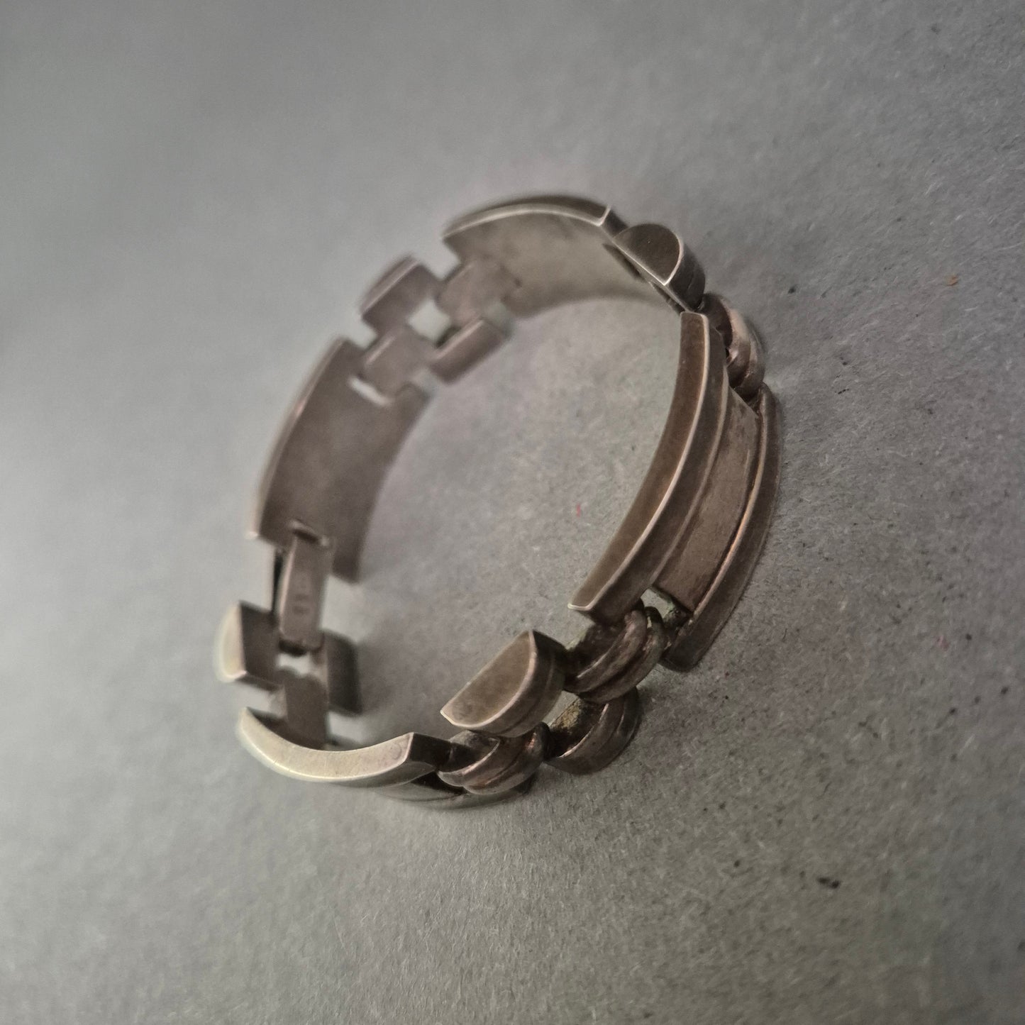 Massives Vintage-Armband aus 800er Silber – Geometrisches Design