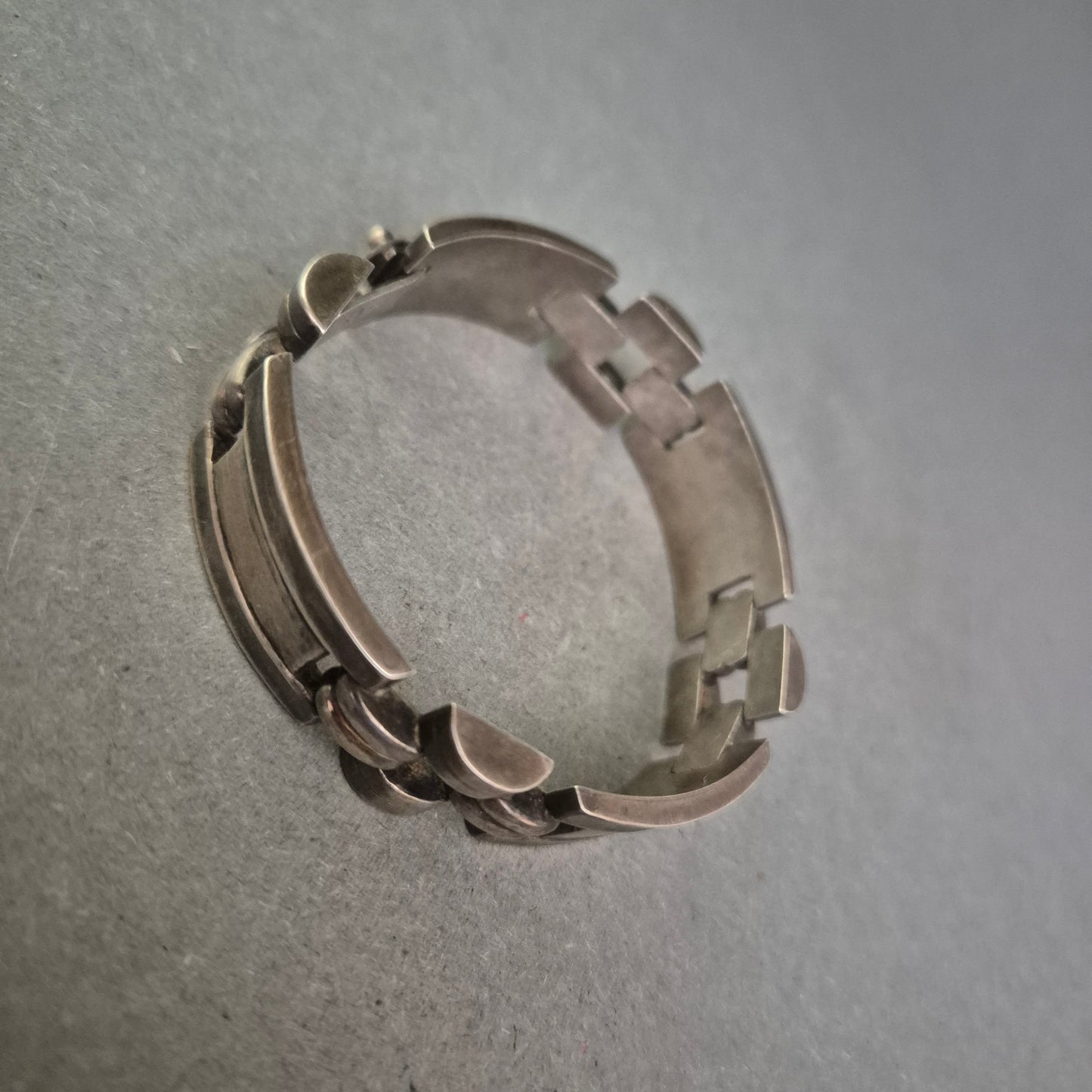 Massives Vintage-Armband aus 800er Silber – Geometrisches Design