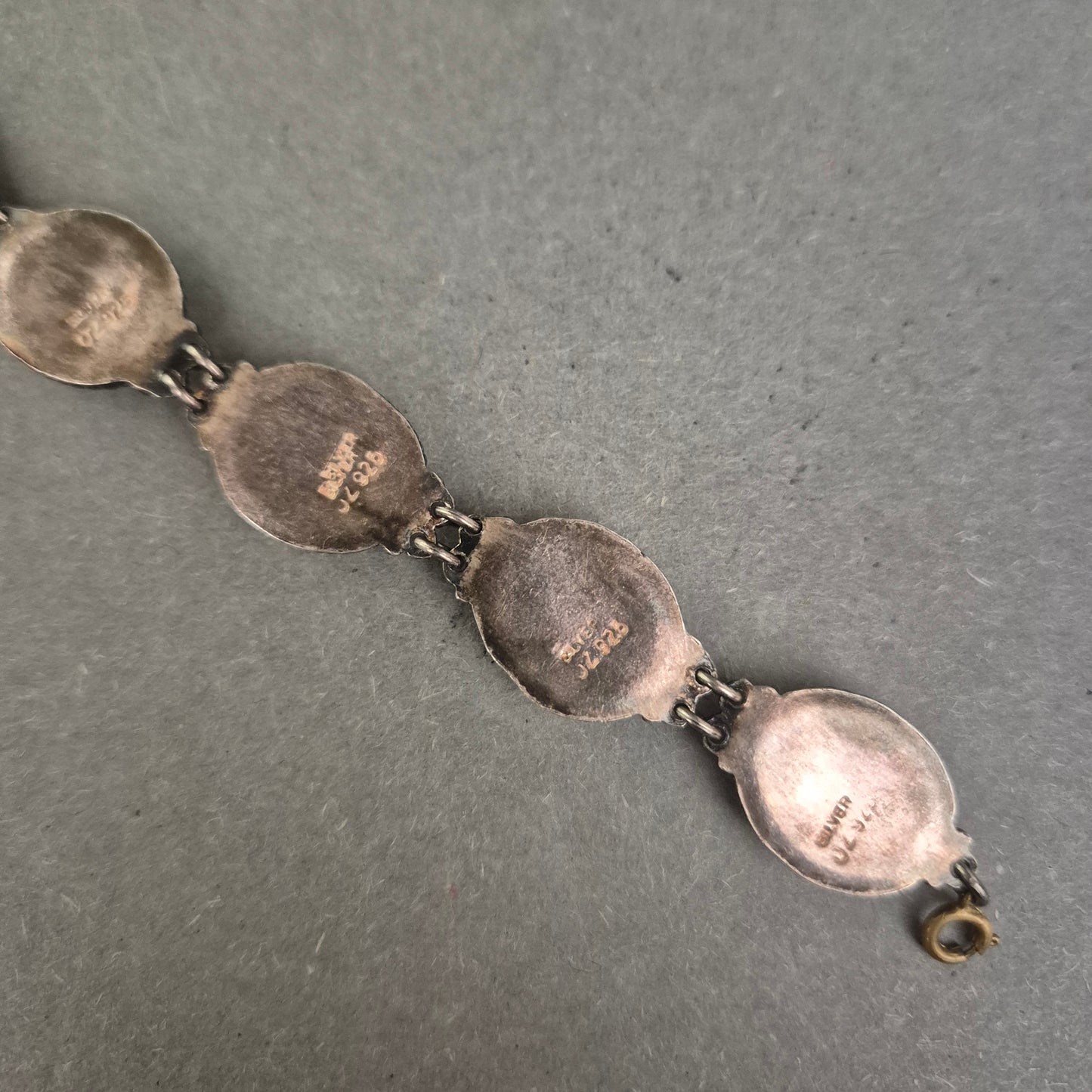 925er Silberarmband mit Onyx-Cabochons – Vintage Handarbeit aus Mexiko