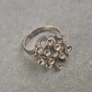 Vintage Silberring – Skulpturales Design im Brutalismus-Stil