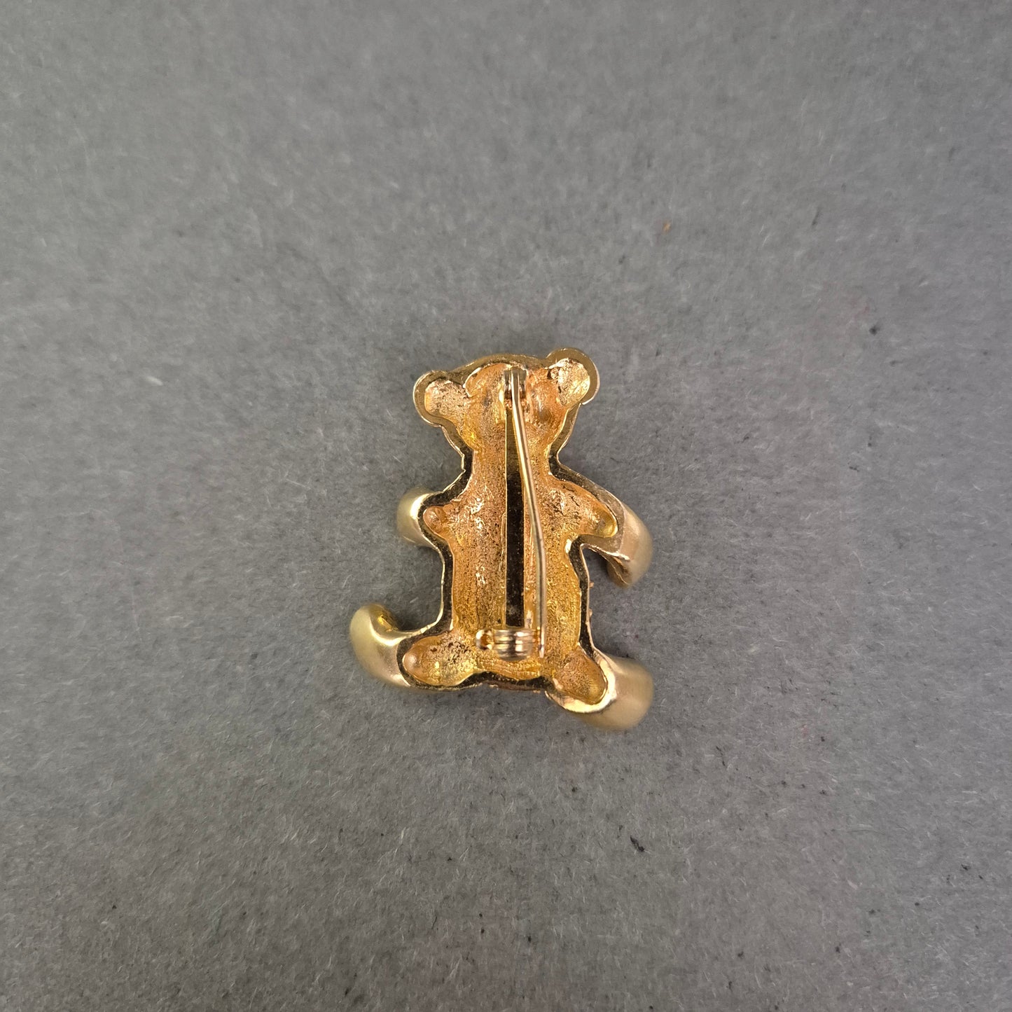 Glitzernde Teddybär-Brosche – Vergoldet mit Strasssteinen