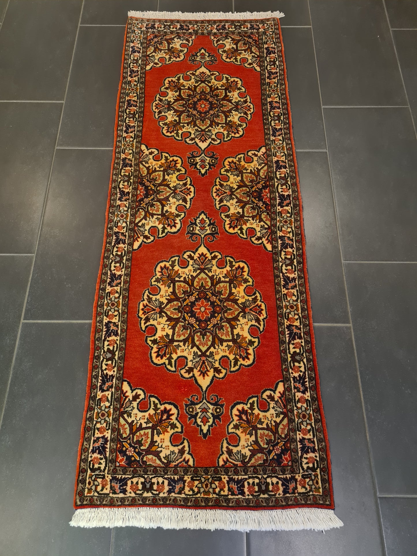 Perserteppich Orientteppich Handgeknüpfter Teppich Bidjar fein 170x60cm