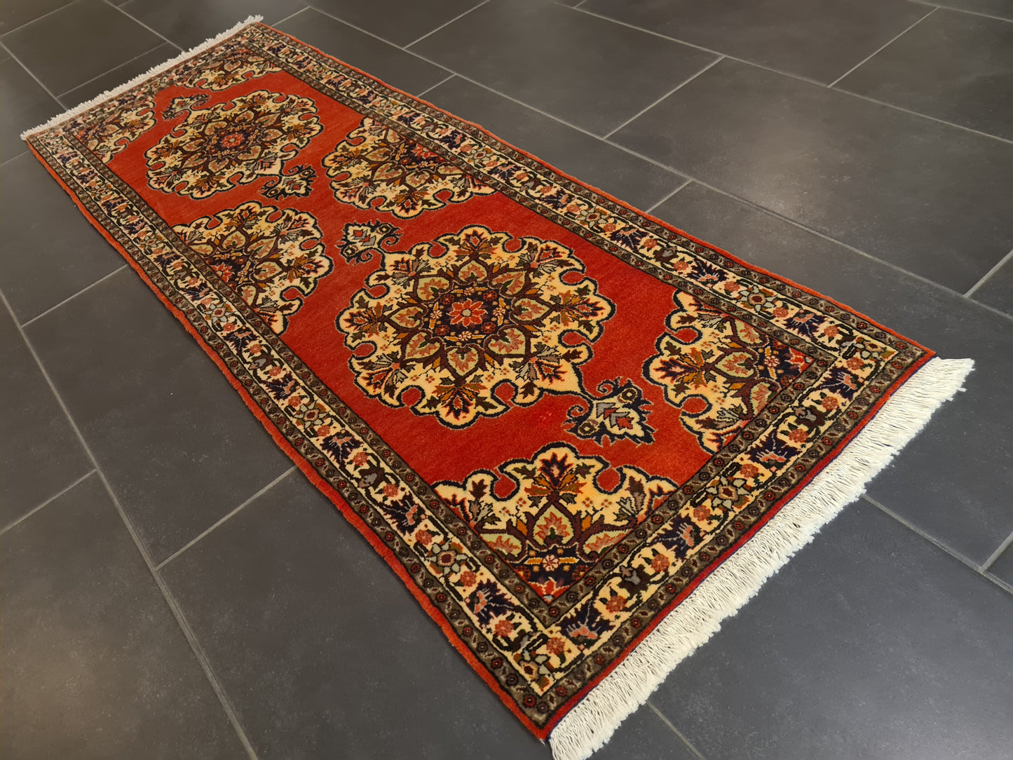 Perserteppich Orientteppich Handgeknüpfter Teppich Bidjar fein 170x60cm