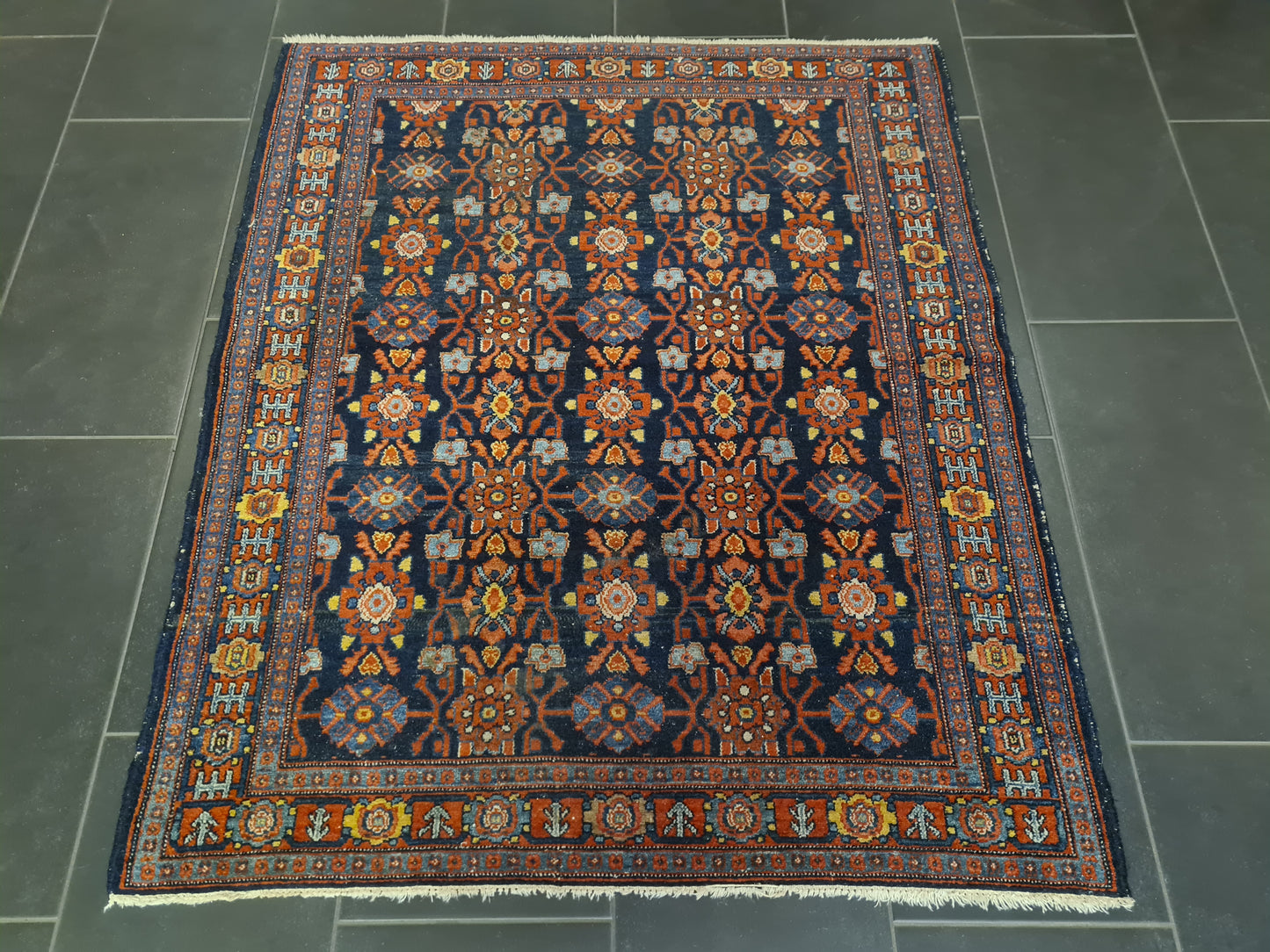 Perserteppich Orientteppich Handgeknüpfter Teppich Bidjar Fein 137x113cm