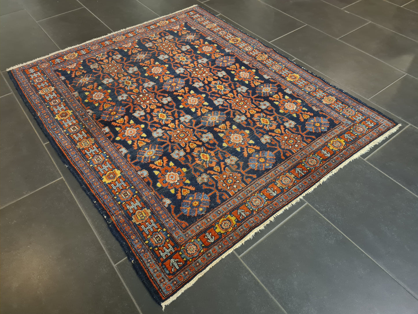 Perserteppich Orientteppich Handgeknüpfter Teppich Bidjar Fein 137x113cm