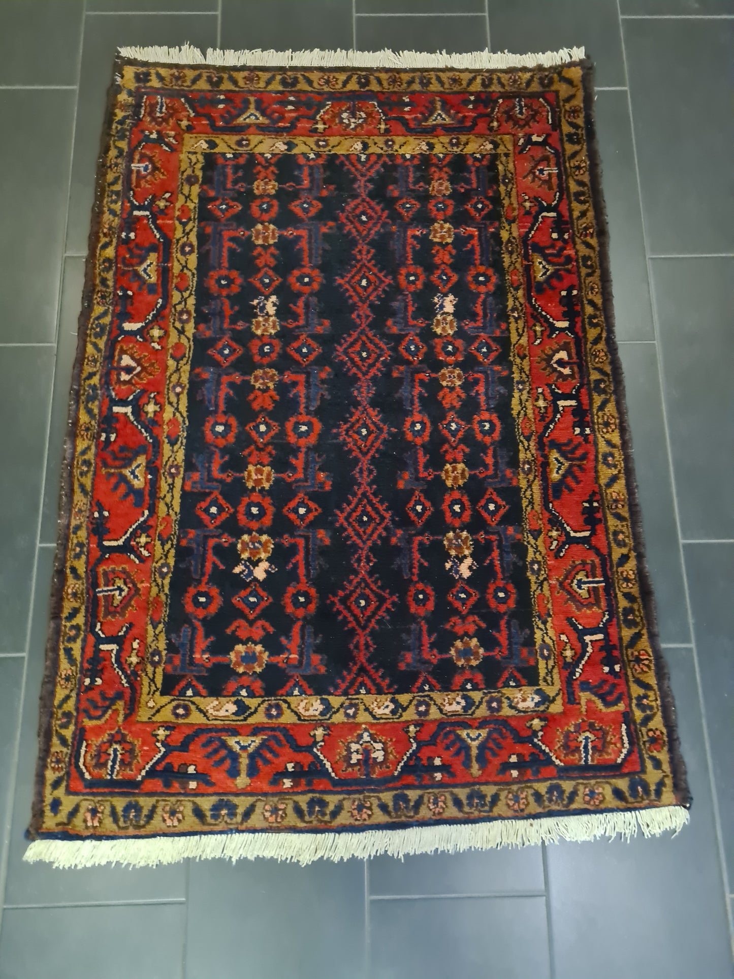 Perserteppich Orientteppich Handgeknüpfter Teppich Hamedan 160x111cm