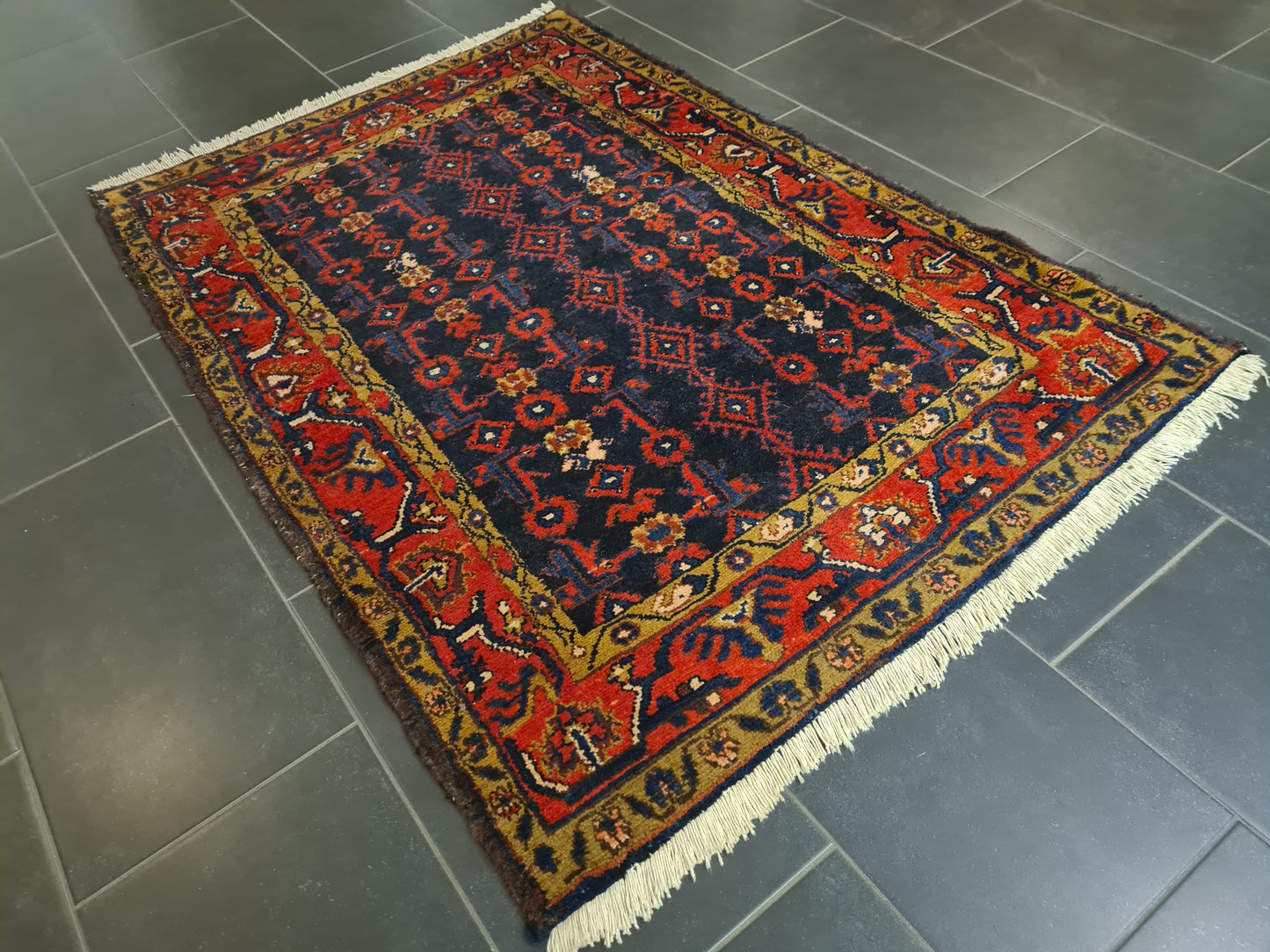 Perserteppich Orientteppich Handgeknüpfter Teppich Hamedan 160x111cm