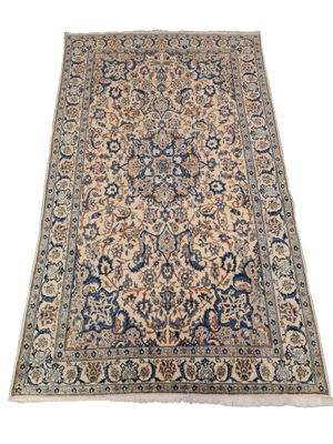 Perserteppich Orientteppich Handgeknüpfter Teppich Nain Seide 216x124cm