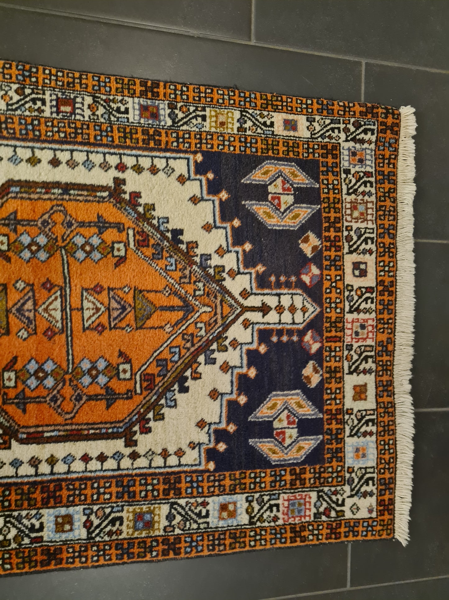 Perserteppich Orientteppich Handgeknüpfter Teppich Heris 300x75cm