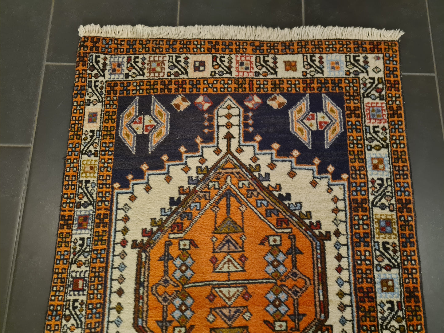 Perserteppich Orientteppich Handgeknüpfter Teppich Heris 300x75cm