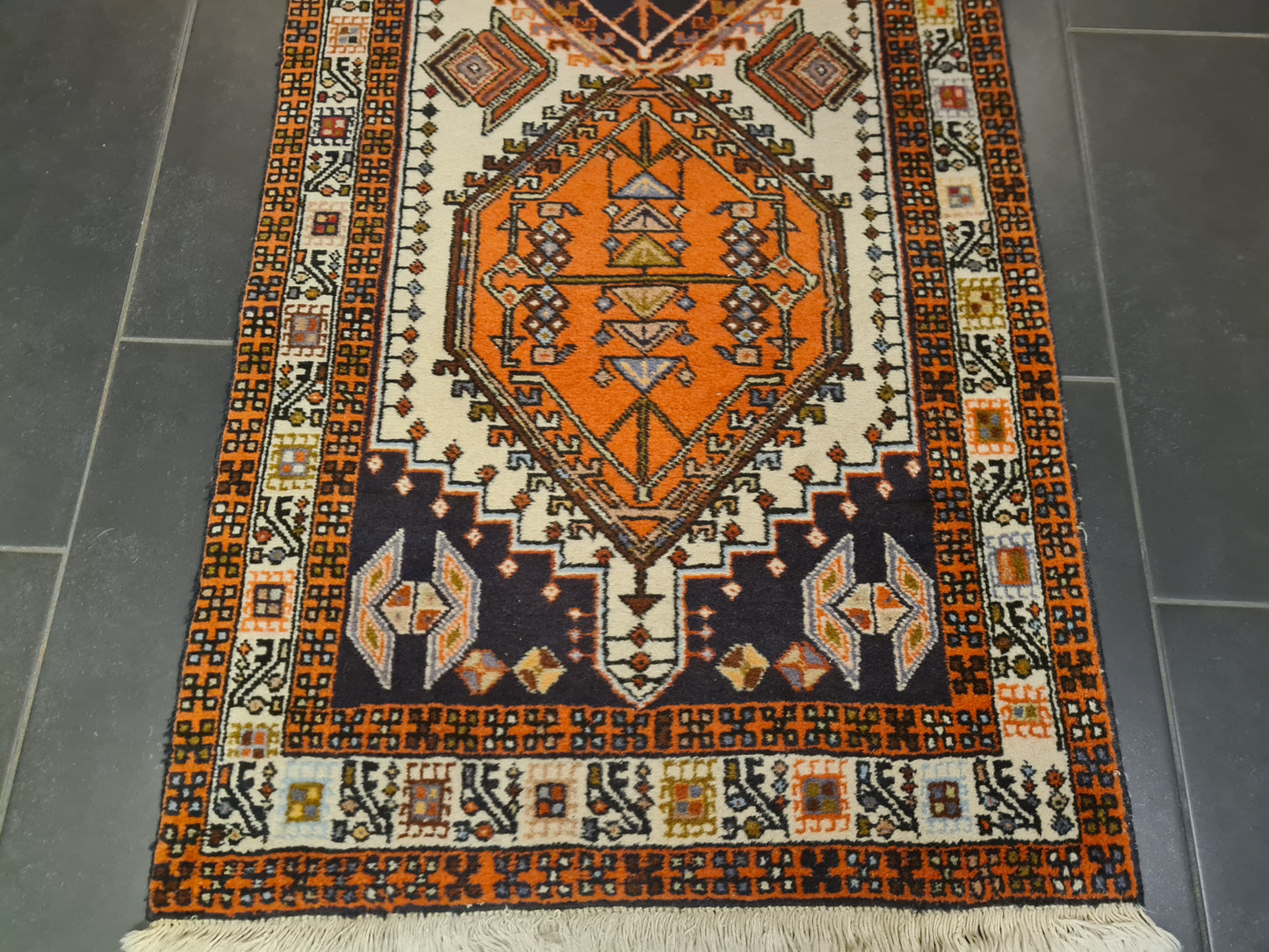 Perserteppich Orientteppich Handgeknüpfter Teppich Heris 300x75cm