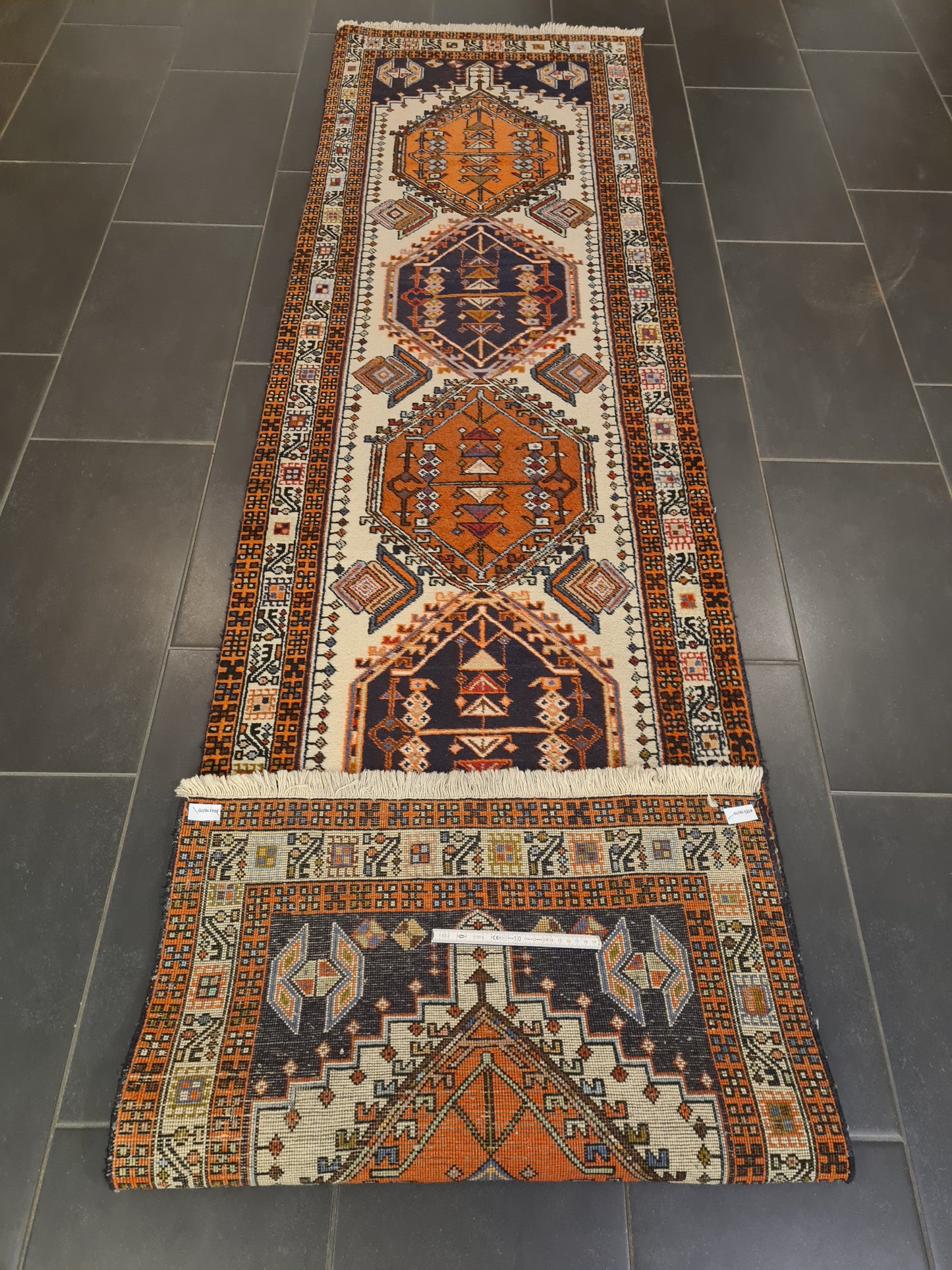 Perserteppich Orientteppich Handgeknüpfter Teppich Heris 300x75cm