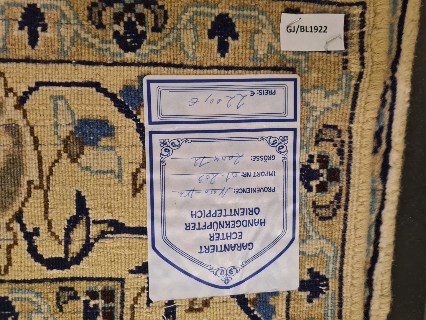 Perserteppich Orientteppich Handgeknüpfter Teppich Nain Seide 210x113cm