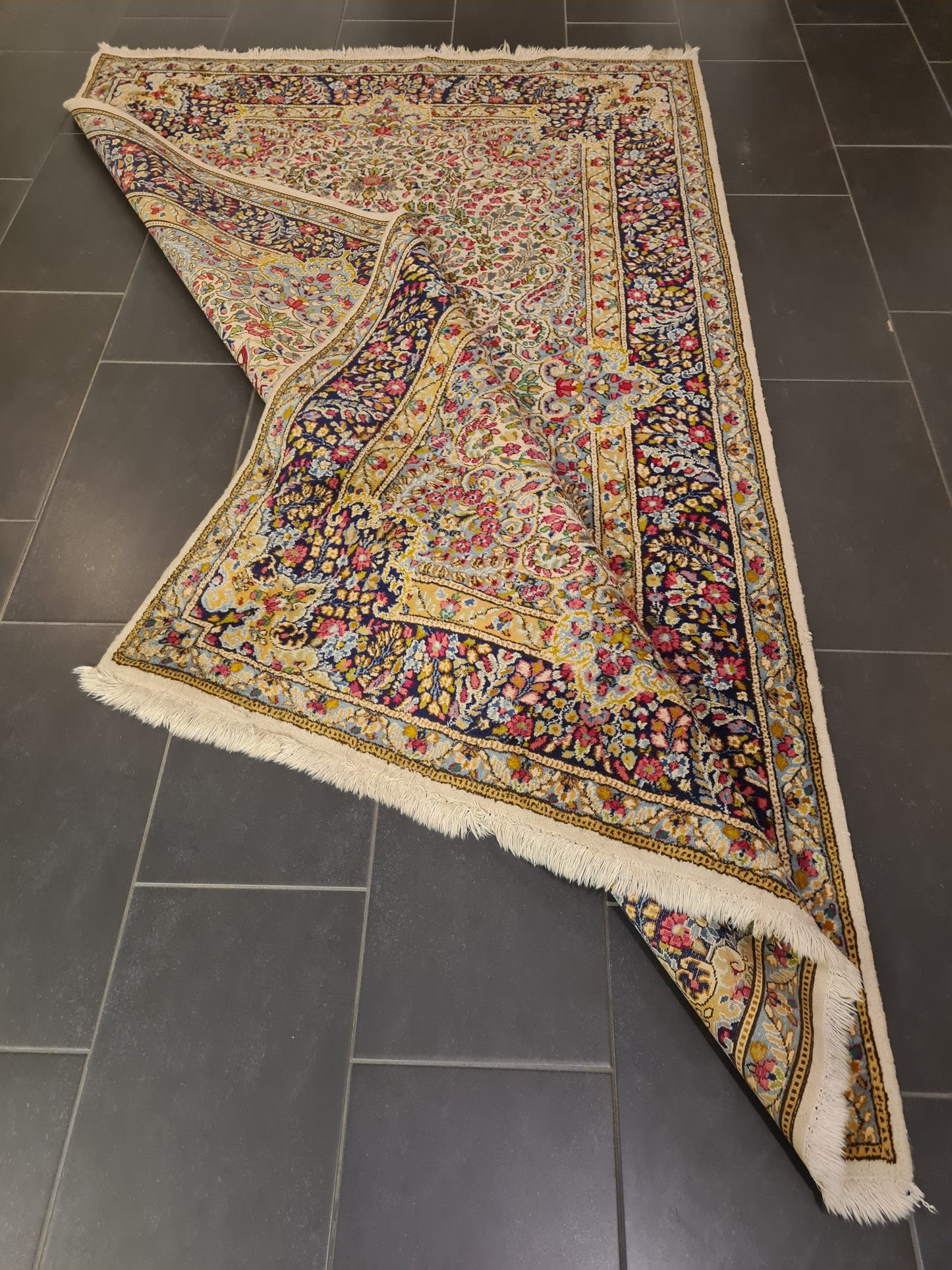 Perserteppich Orientteppich Handgeknüpfter Teppich Kirman 252x150cm