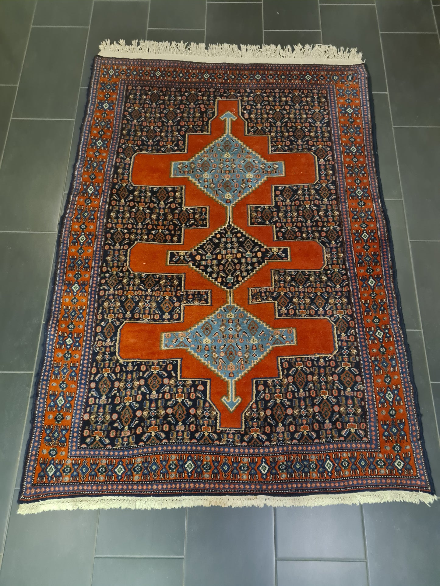 Perserteppich Orientteppich Handgeknüpfter Teppich Bidjar 209x143cm